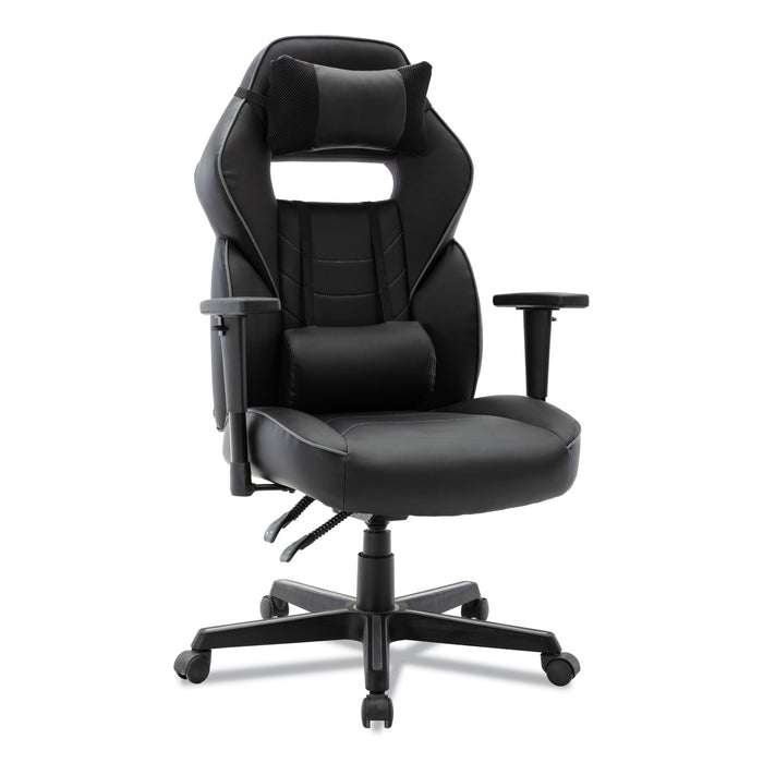 Racing Style Ergonomic Gaming Chair, Supports 275 lb, 15.91" to 19.8" Seat Height, Black/Gray Trim Seat/Back, Black/Gray Base