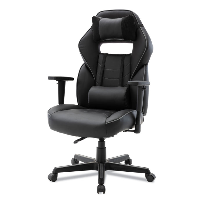 Racing Style Ergonomic Gaming Chair, Supports 275 lb, 15.91" to 19.8" Seat Height, Black/Gray Trim Seat/Back, Black/Gray Base