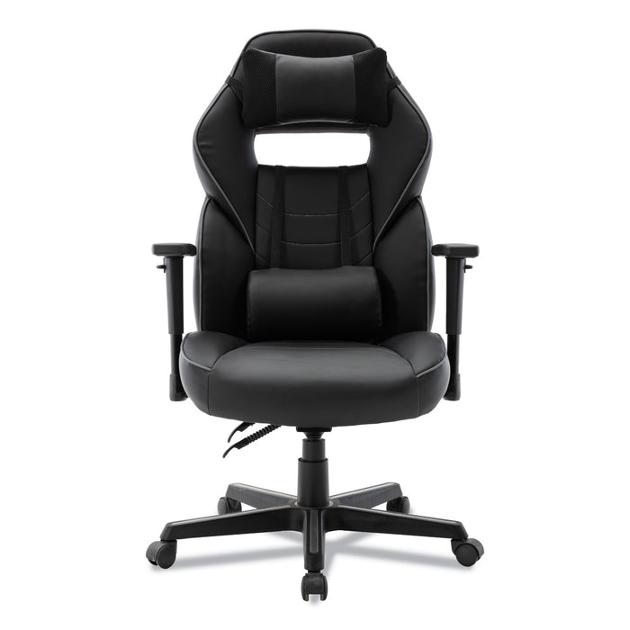 Racing Style Ergonomic Gaming Chair, Supports 275 lb, 15.91" to 19.8" Seat Height, Black/Gray Trim Seat/Back, Black/Gray Base