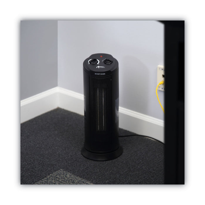 Mini Tower Ceramic Heater, 1,500 W, 7.37 x 7.37 x 17.37, Black