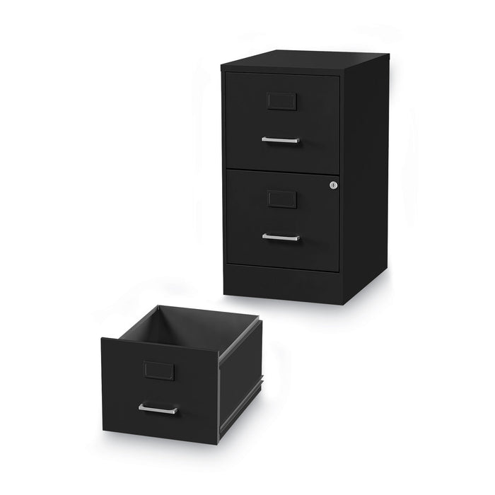 Soho Vertical File Cabinet, 2 Drawers: File/File, Letter, Black, 14" x 18" x 24.1"