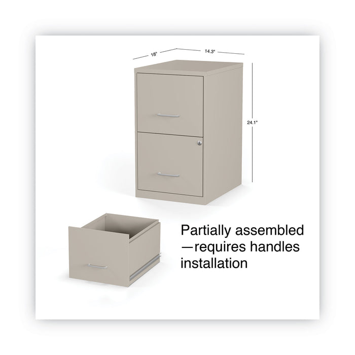 Soho Vertical File Cabinet, 2 Drawers: File/File, Letter, Putty, 14" x 18" x 24.1"