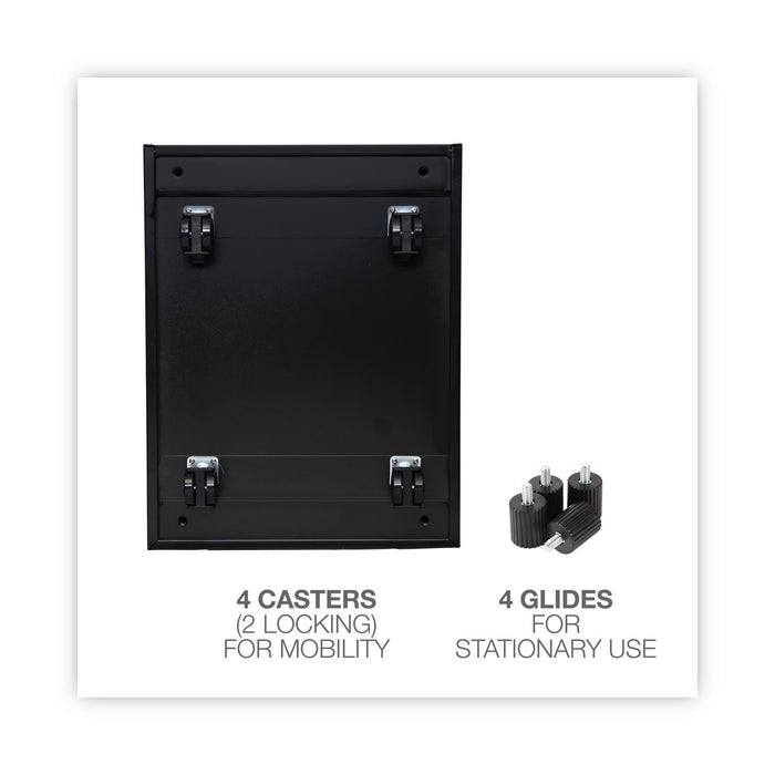 File Pedestal, Left or Right, 3-Drawers: Box/Box/File, Legal/Letter, Black, 14.96" x 19.29" x 27.75"