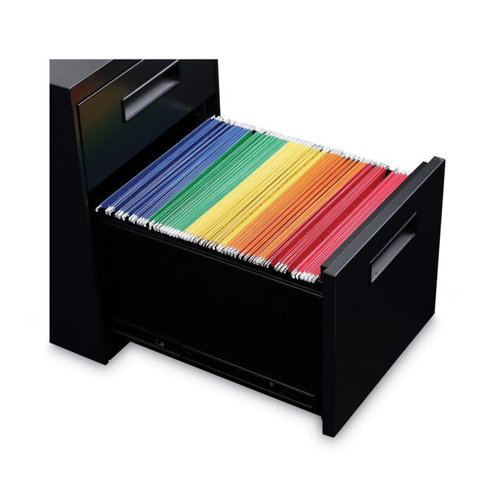 File Pedestal, Left or Right, 2-Drawers: Box/File, Legal/Letter, Black, 14.96" x 19.29" x 21.65"