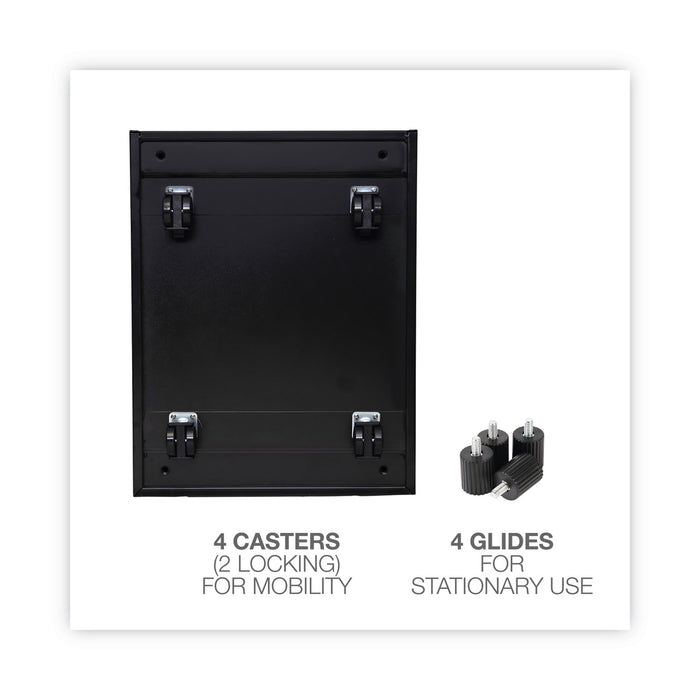 File Pedestal, Left or Right, 2-Drawers: Box/File, Legal/Letter, Black, 14.96" x 19.29" x 21.65"