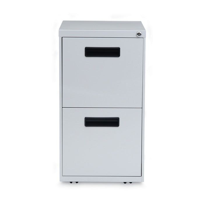 File Pedestal, Left or Right, 2 Legal/Letter-Size File Drawers, Light Gray, 14.96" x 19.29" x 27.75"