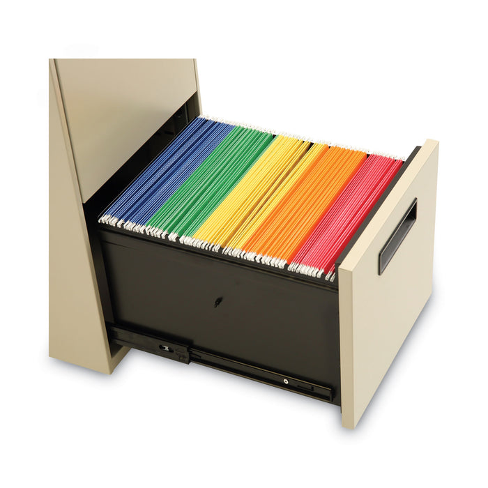 File Pedestal, Left or Right, 2 Legal/Letter-Size File Drawers, Putty, 14.96" x 19.29" x 27.75"