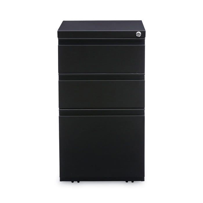 File Pedestal with Full-Length Pull, Left or Right, 3-Drawers: Box/Box/File, Legal/Letter, Black, 14.96" x 19.29" x 27.75"