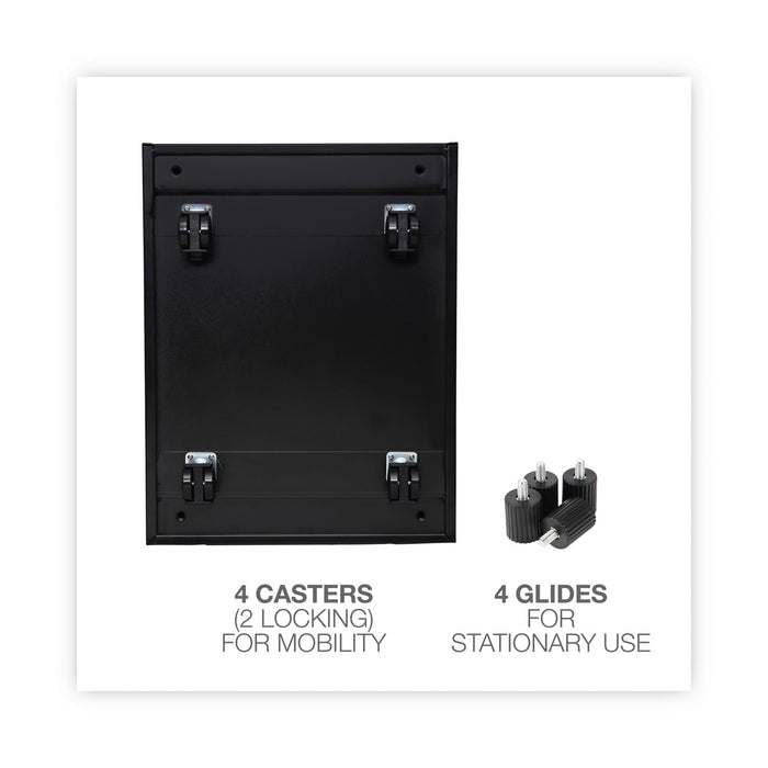 File Pedestal with Full-Length Pull, Left or Right, 3-Drawers: Box/Box/File, Legal/Letter, Black, 14.96" x 19.29" x 27.75"