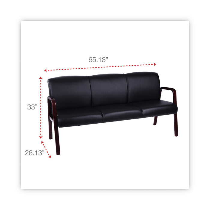 Alera Reception Lounge WL Series 3-Seat Sofa, 65.13" x 26.13" x 33", Black