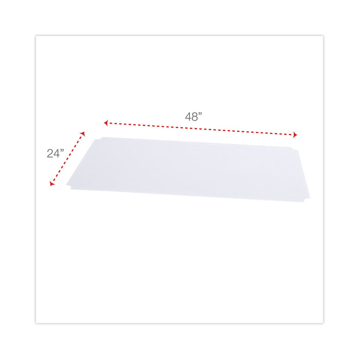 Shelf Liners For Wire Shelving, Clear Plastic, 48w x 24d, 4/Pack