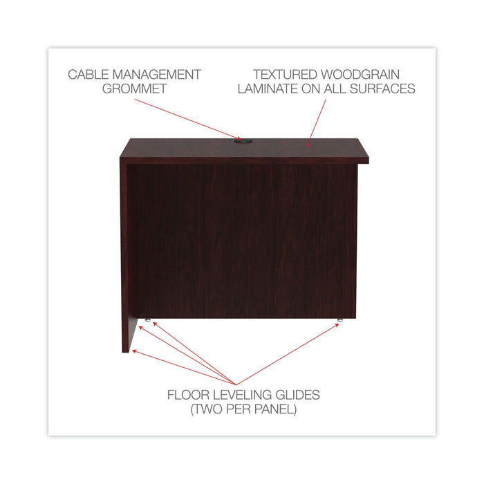 Alera Valencia Series Reversible Return/Bridge Shell, 35w x 23.63d x 29.5h, Mahogany