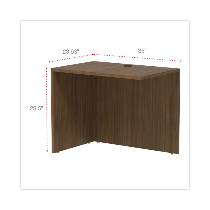 Alera Valencia Series Reversible Return/Bridge Shell, 35w x 23.63d x 29.5h, Modern Walnut