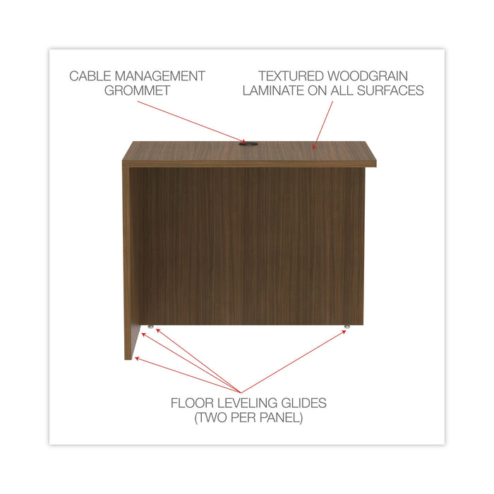 Alera Valencia Series Reversible Return/Bridge Shell, 35w x 23.63d x 29.5h, Modern Walnut