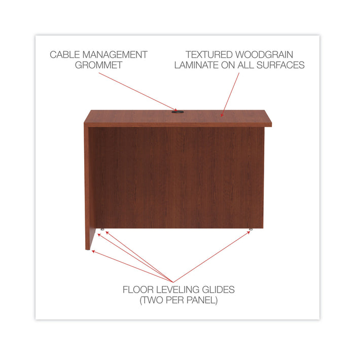 Alera Valencia Series Reversible Return/Bridge Shell, 42w x 23.63d x 29.5h, Medium Cherry