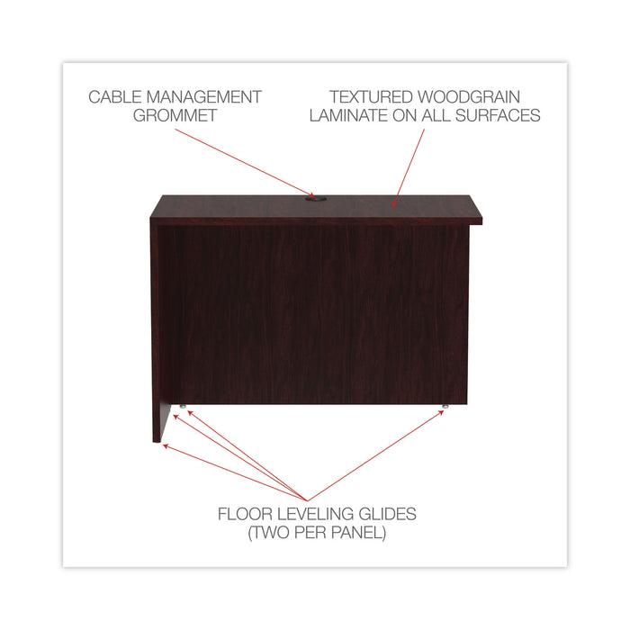 Alera Valencia Series Reversible Return/Bridge Shell, 42w x 23.63d x 29.5h. Mahogany