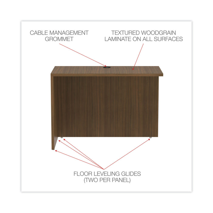 Alera Valencia Series Reversible Return/Bridge Shell, 42w x 23.63d x 29.5h, Modern Walnut