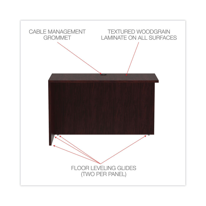 Alera Valencia Series Reversible Return/Bridge Shell, 47.25w x 23.63d x 29.5h, Mahogany