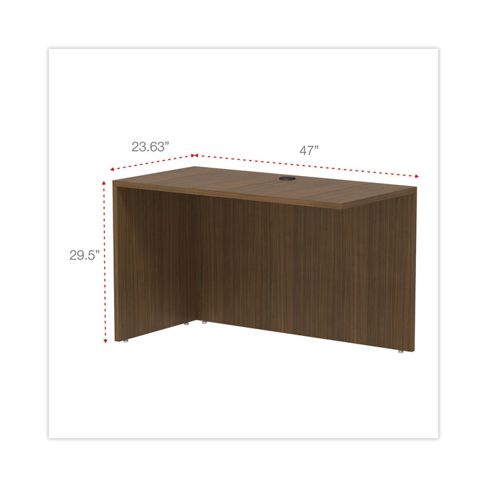 Alera Valencia Series Reversible Return/Bridge Shell, 47.25w x 23.63d x 29.5h, Modern Walnut