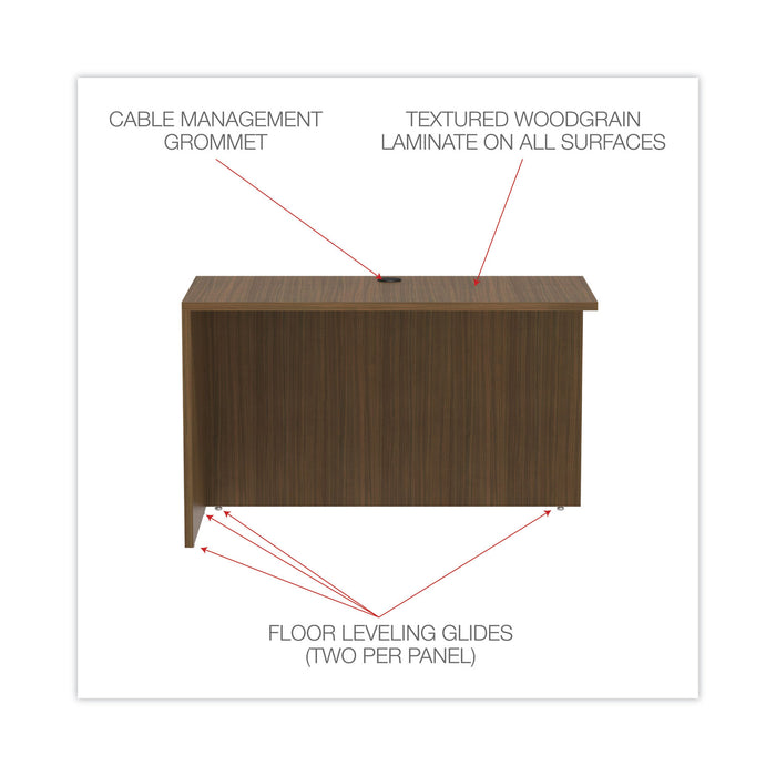 Alera Valencia Series Reversible Return/Bridge Shell, 47.25w x 23.63d x 29.5h, Modern Walnut