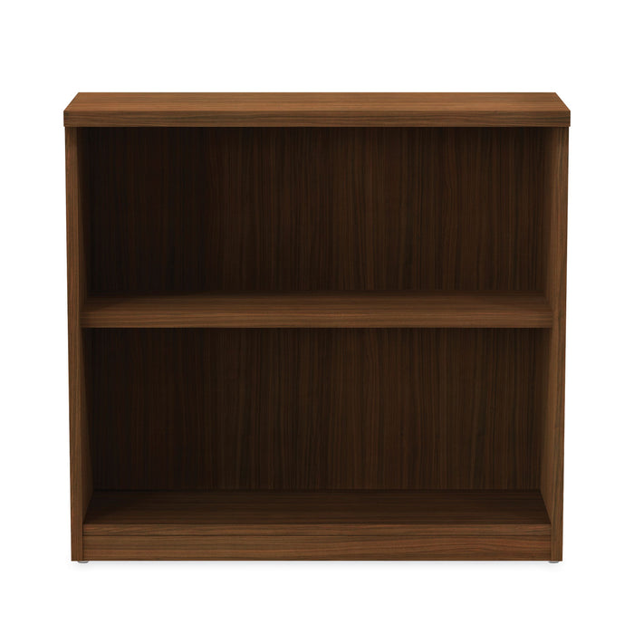 Alera Valencia Series Bookcase,Two-Shelf, 31.75w x 14d x 29.5h, Modern Walnut