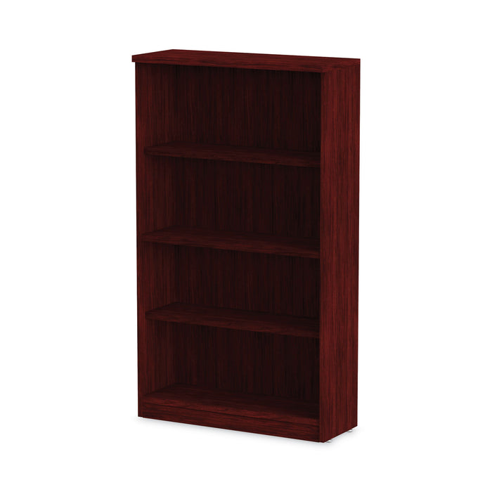 Alera Valencia Series Bookcase, Four-Shelf, 31.75w x 14d x 54.88h, Mahogany