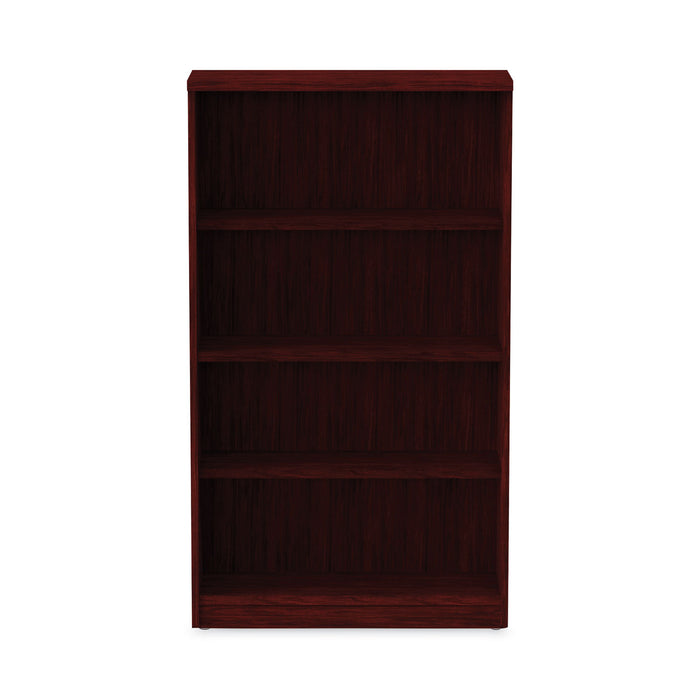 Alera Valencia Series Bookcase, Four-Shelf, 31.75w x 14d x 54.88h, Mahogany