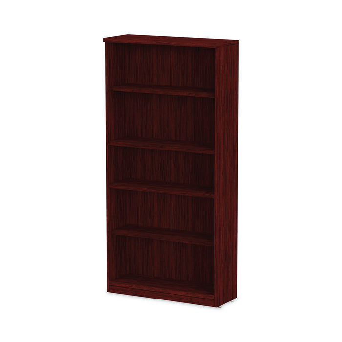 Alera Valencia Series Bookcase, Five-Shelf, 31.75w x 14d x 64.75h, Mahogany