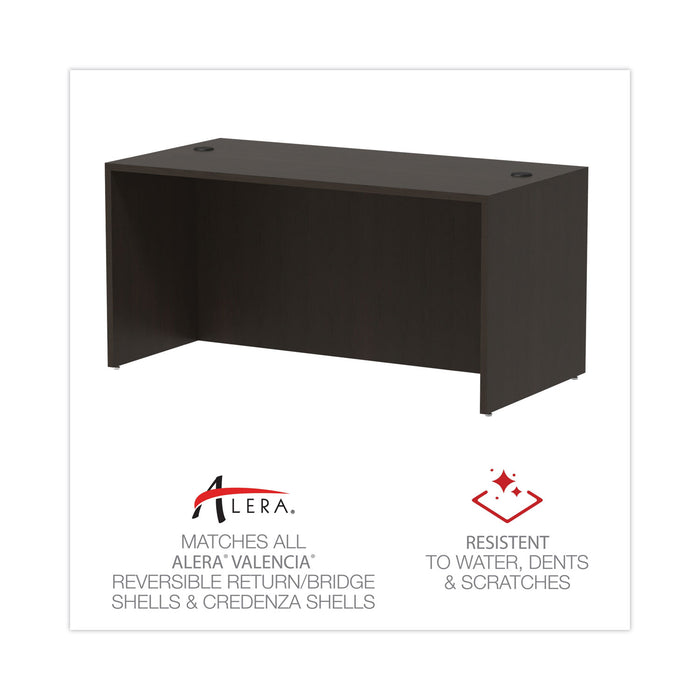 Alera Valencia Series Straight Front Desk Shell, 59.13" x 29.5" x 29.63", Espresso