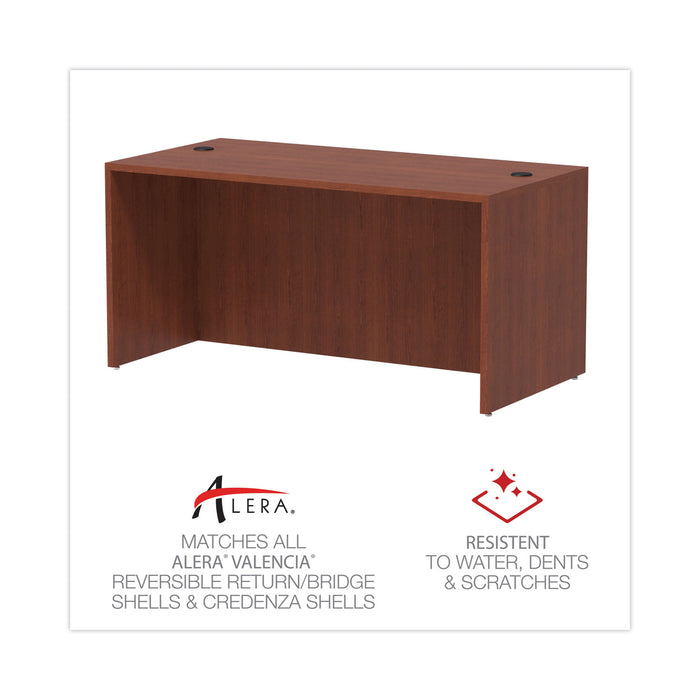 Alera Valencia Series Straight Front Desk Shell, 59.13" x 29.5" x 29.63", Medium Cherry