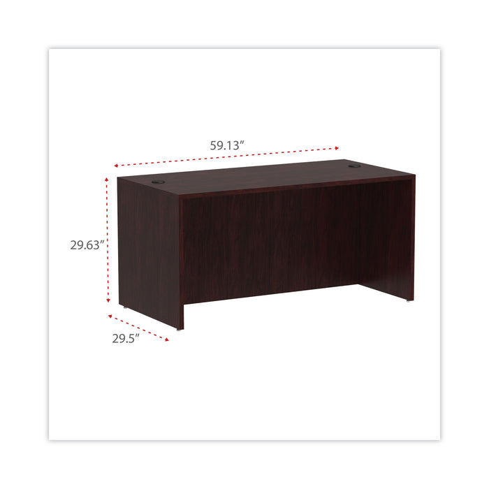 Alera Valencia Series Straight Front Desk Shell, 59.13" x 29.5" x 29.63", Mahogany