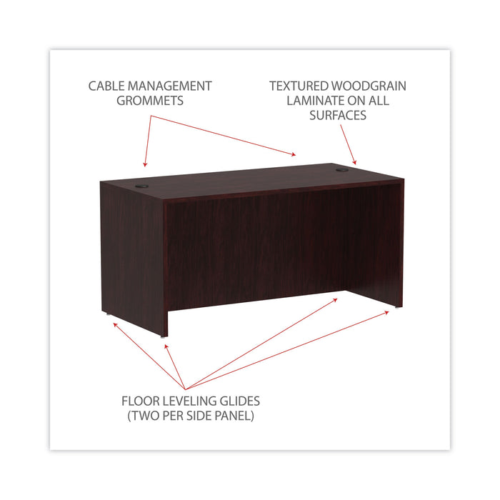 Alera Valencia Series Straight Front Desk Shell, 59.13" x 29.5" x 29.63", Mahogany