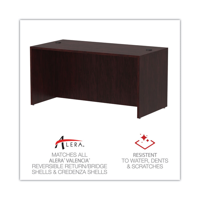 Alera Valencia Series Straight Front Desk Shell, 59.13" x 29.5" x 29.63", Mahogany