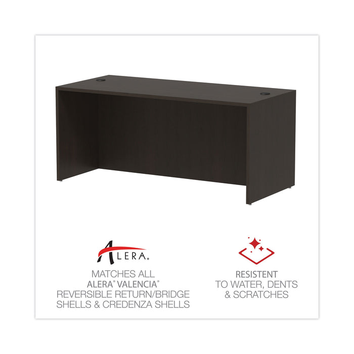 Alera Valencia Series Straight Front Desk Shell, 65" x 29.5" x 29.63", Espresso