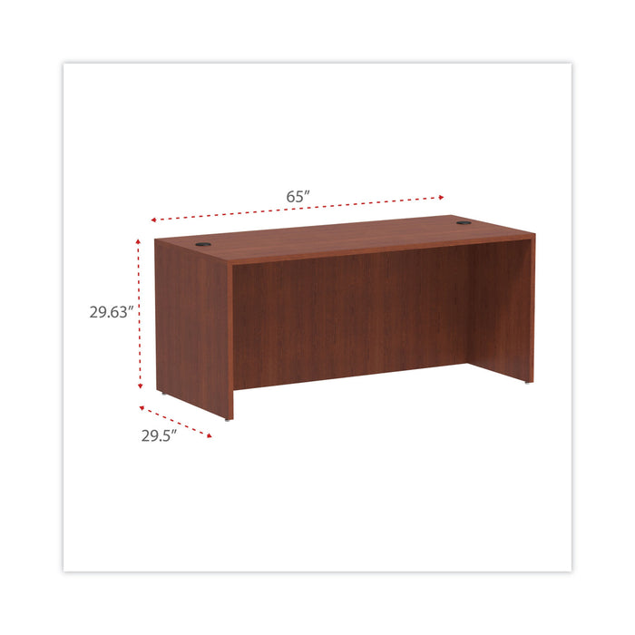 Alera Valencia Series Straight Front Desk Shell, 65" x 29.5" x 29.63", Medium Cherry