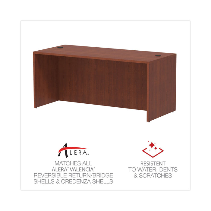 Alera Valencia Series Straight Front Desk Shell, 65" x 29.5" x 29.63", Medium Cherry