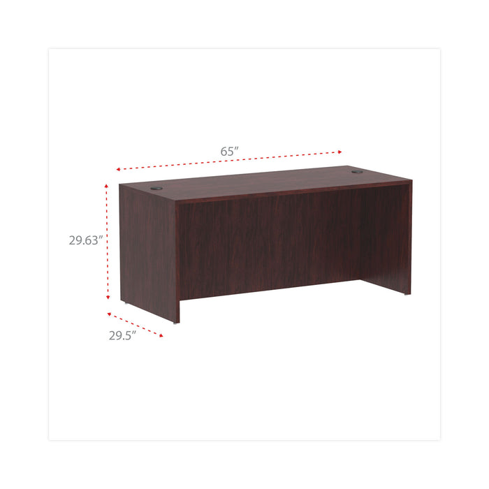 Alera Valencia Series Straight Front Desk Shell, 65" x 29.5" x 29.63", Mahogany