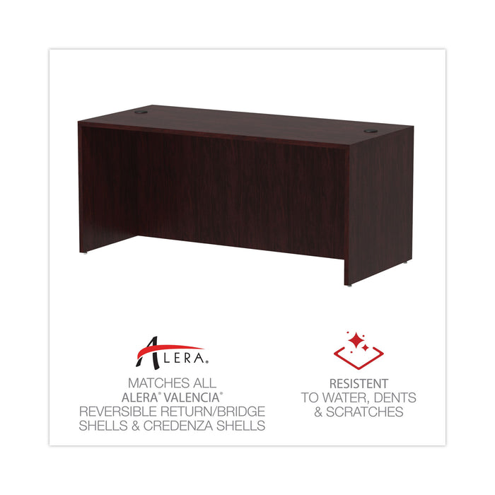 Alera Valencia Series Straight Front Desk Shell, 65" x 29.5" x 29.63", Mahogany