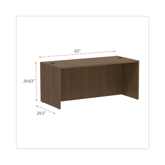 Alera Valencia Series Straight Front Desk Shell, 65" x 29.5" x 29.63", Modern Walnut