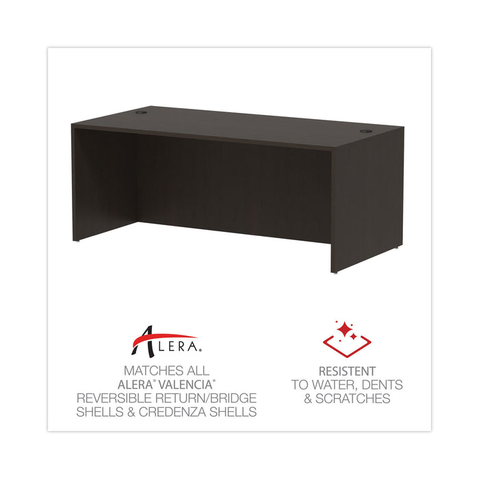 Alera Valencia Series Straight Front Desk Shell, 71" x 35.5" x 29.63", Espresso