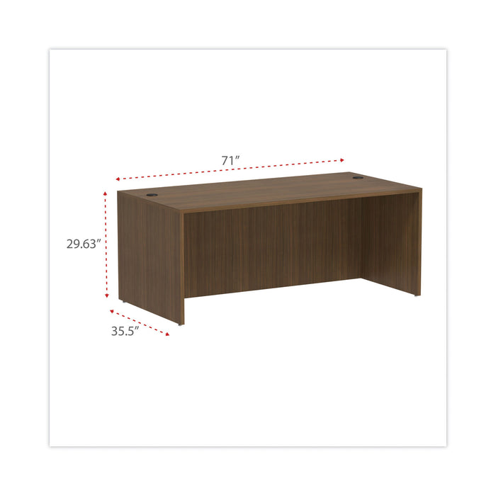 Alera Valencia Series Straight Front Desk Shell, 71" x 35.5" x 29.63", Modern Walnut