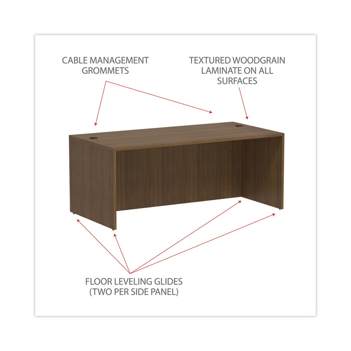 Alera Valencia Series Straight Front Desk Shell, 71" x 35.5" x 29.63", Modern Walnut