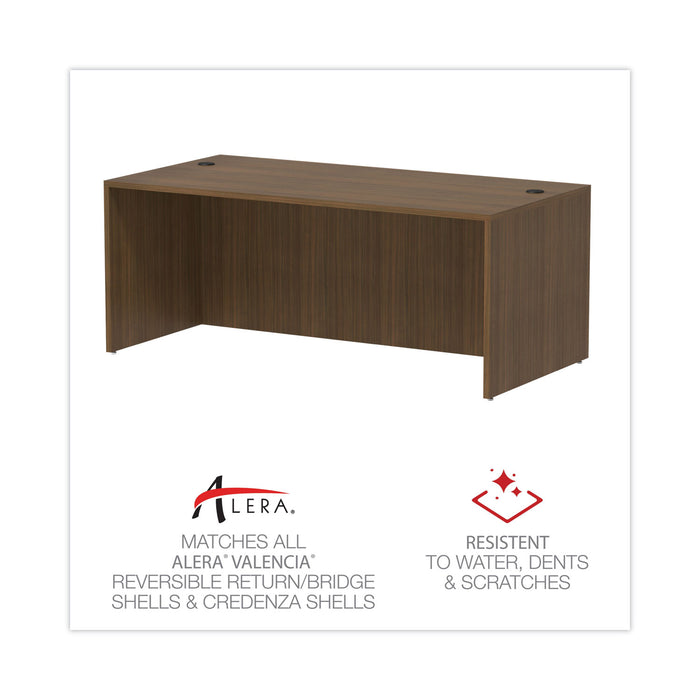 Alera Valencia Series Straight Front Desk Shell, 71" x 35.5" x 29.63", Modern Walnut