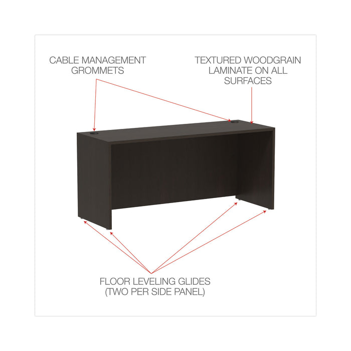 Alera Valencia Series Credenza Shells, 65w x 23.6d x 29.5h, Espresso