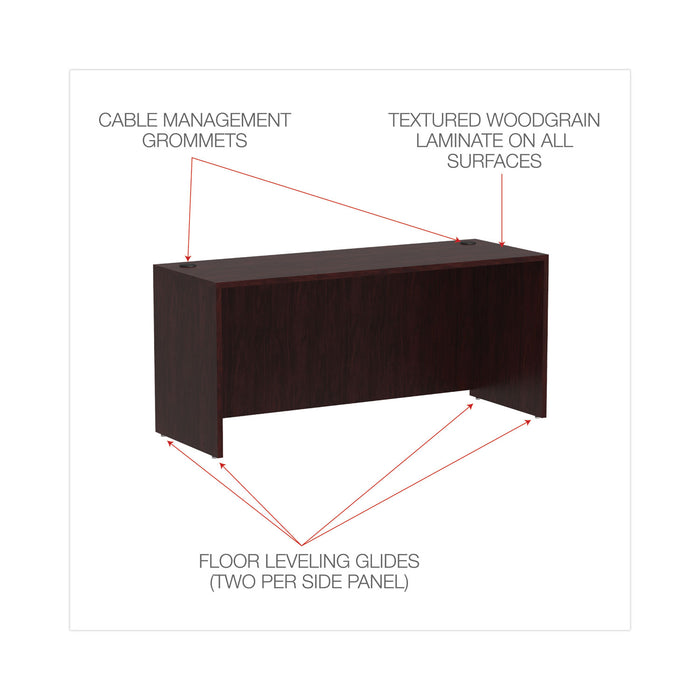 Alera Valencia Series Credenza Shells, 65w x 23.6d x 29.5h, Mahogany