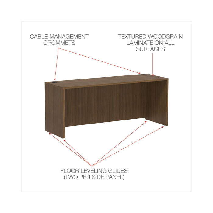 Alera Valencia Series Credenza Shell, 70.88w x 23.63d x 29.5h, Modern Walnut