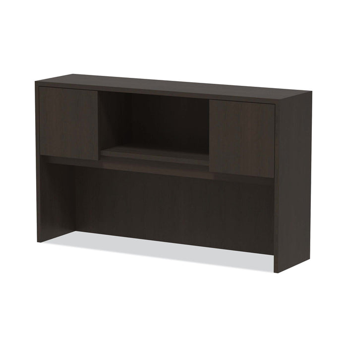 Alera Valencia Series Hutch with Doors, 4 Compartments, 58.88w x 15d x 35.38h, Espresso