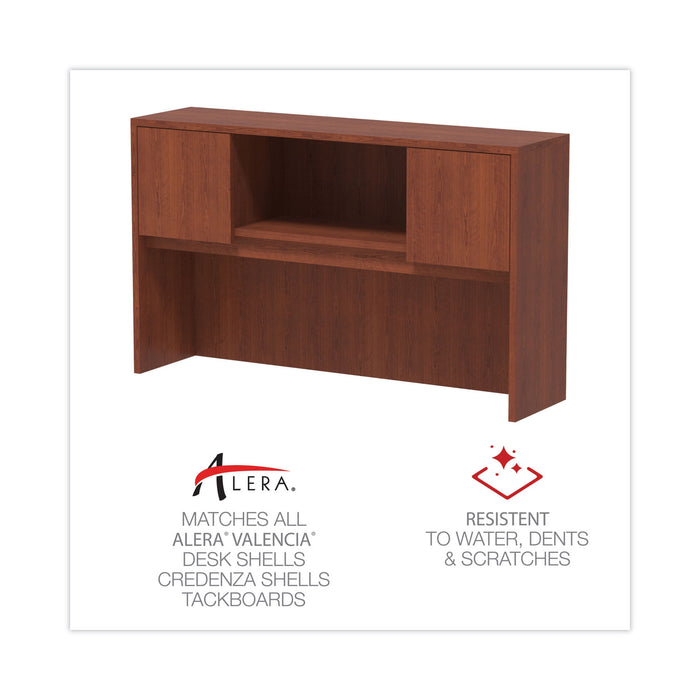 Alera Valencia Series Hutch with Doors, 4 Compartments, 58.88w x 15d x 35.38h, Medium Cherry