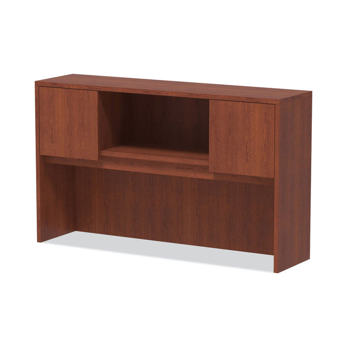 Alera Valencia Series Hutch with Doors, 4 Compartments, 58.88w x 15d x 35.38h, Medium Cherry