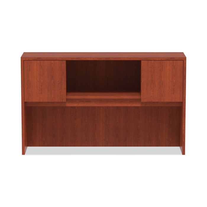 Alera Valencia Series Hutch with Doors, 4 Compartments, 58.88w x 15d x 35.38h, Medium Cherry